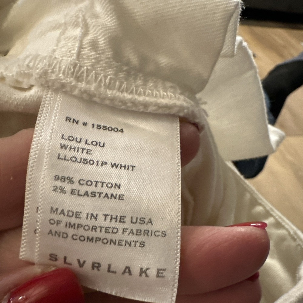 SLVRLAKE Womens Lou Lou Stretch White Jeans Size 27 White Made in USA - Picture 11 of 11